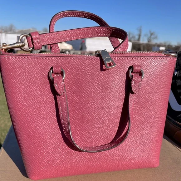 Maroon coach crossbody mini bag